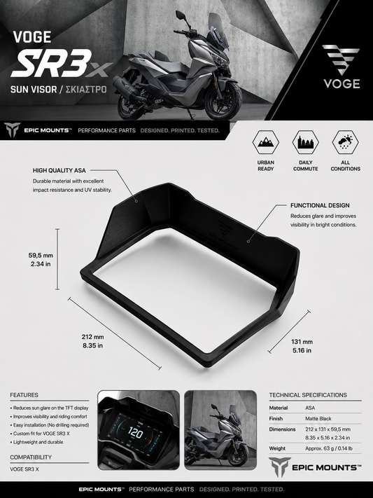 Σκίαστρο οθόνης LCD για Voge SR3 3d Print