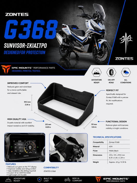 Σκίαστρο οθόνης LCD για ZONTES G368 3d Print