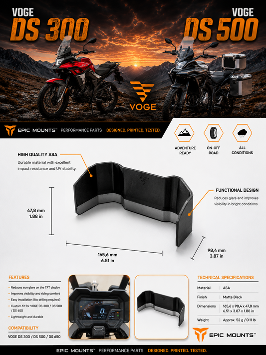 Σκίαστρο οθόνης Voge DS/DSX 300cc 500cc 650cc 3d Print