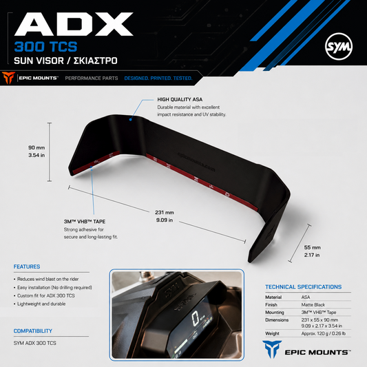 Σκίαστρο οθόνης LCD για SYM ADX 300 3d Print